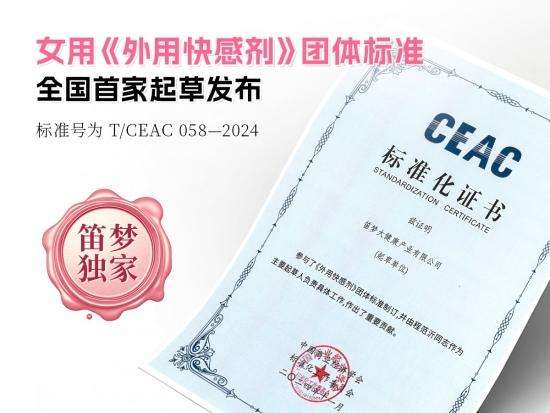 女用《外用快感剂》团体标准重塑女性私护健康新秩序